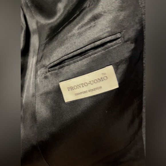 Pronto Uomo Men’s 44R Charcoal Gray Suit - Picture 9 of 12
